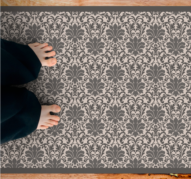 Gray and cream victorian style vintage rug - TenStickers