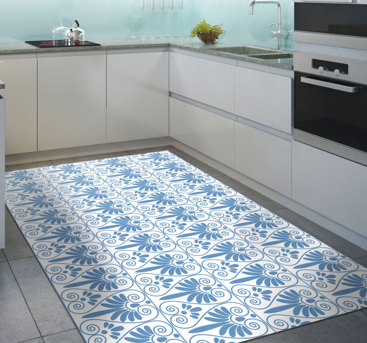Greek style tile effect vinyl rug - TenStickers