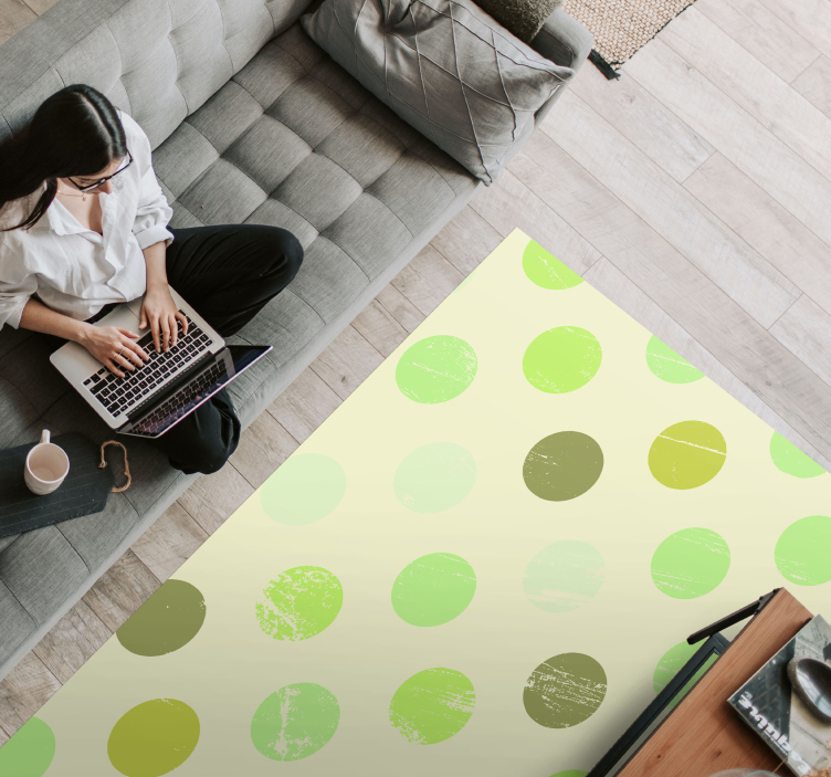 Green Shade Polka Dot geometric rugs - TenStickers