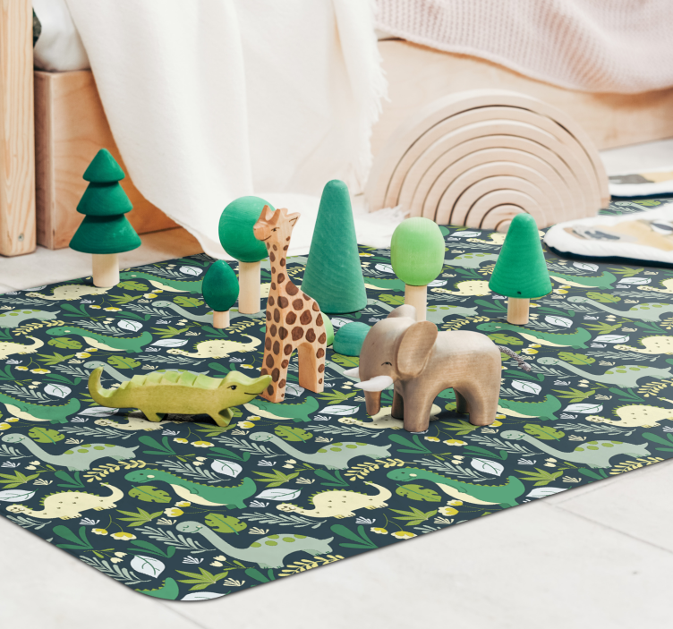 hand drawn dinosaurs on background animal rug - TenStickers