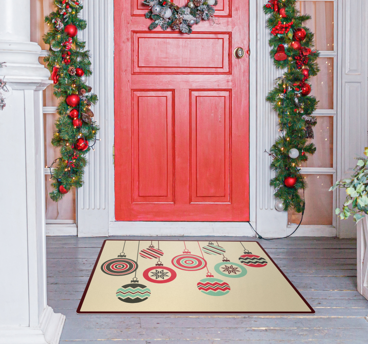 hanging balls Christmas rug - TenStickers