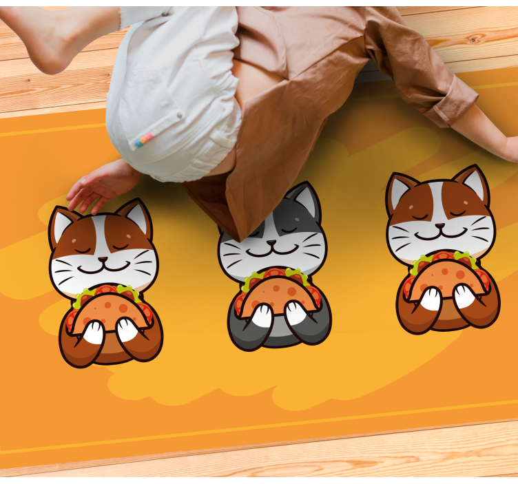 Happy Cat Trio kids vinyl rug - TenStickers