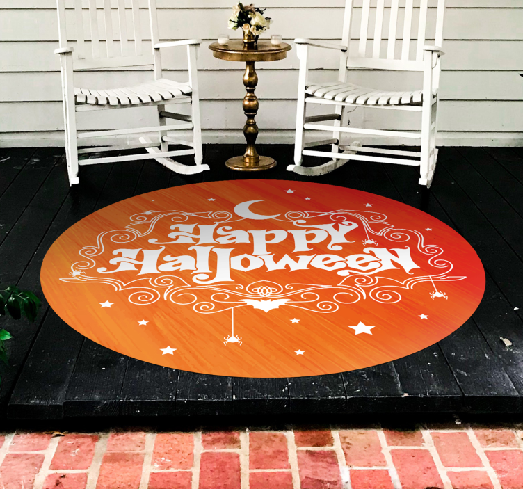 happy halloween entrance hall vinyl rug - TenStickers