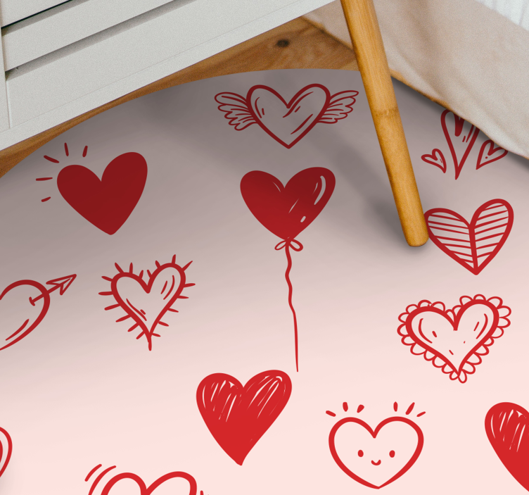 Heart illustration teen vinyl rug - TenStickers
