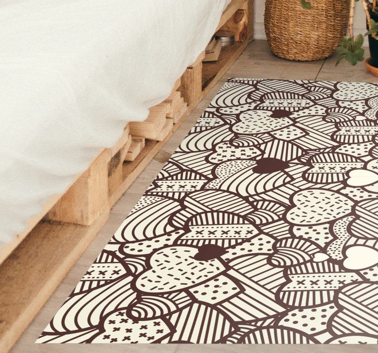 Hearts with texture teen vinyl rug - TenStickers