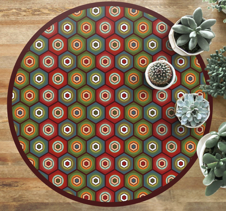 HEXAGONAL COLOR PATTERN geometric vinyl rug - TenStickers