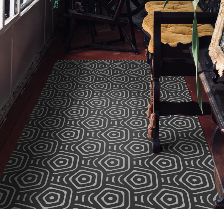 Hexagons gray tones geometric rugs - TenStickers