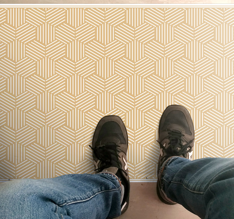 Hexagons with stripes tile geometric rugs - TenStickers