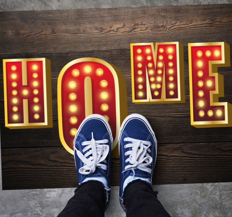 "Home" neon text custom rug - TenStickers