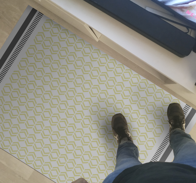 Honeycomb framework living room vinyl rug - TenStickers