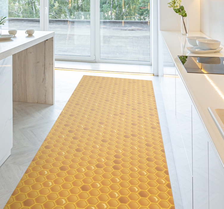 Honeycomb shapes kitchen floor tiles - TenStickers