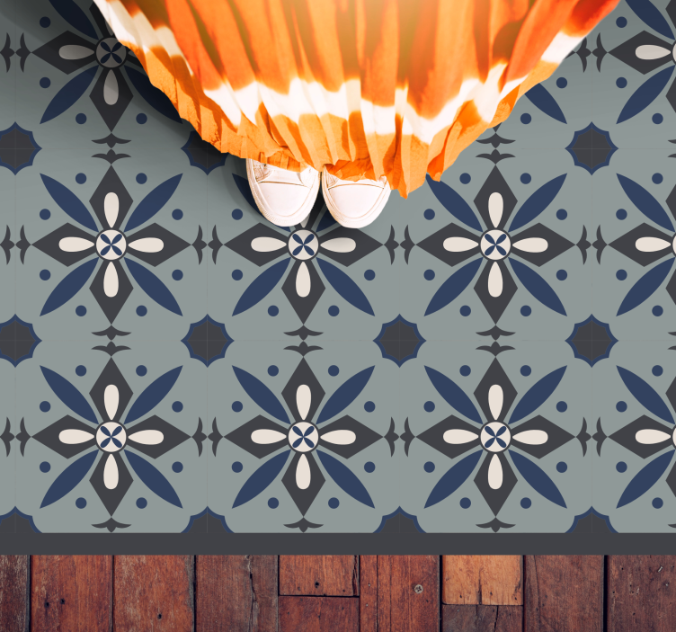 Hydraulics colored kitchen floor tiles - TenStickers