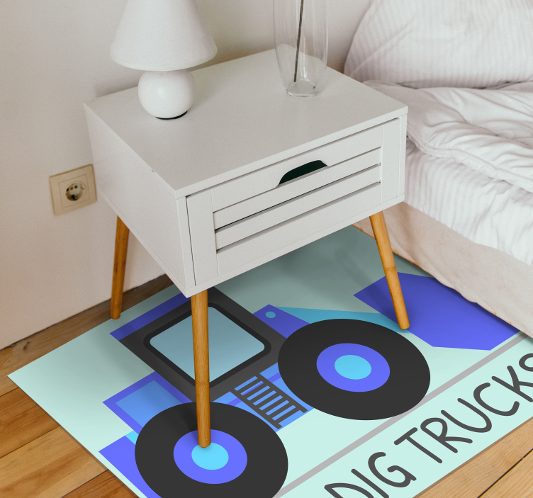 I dig Trucks kids vinyl rug - TenStickers