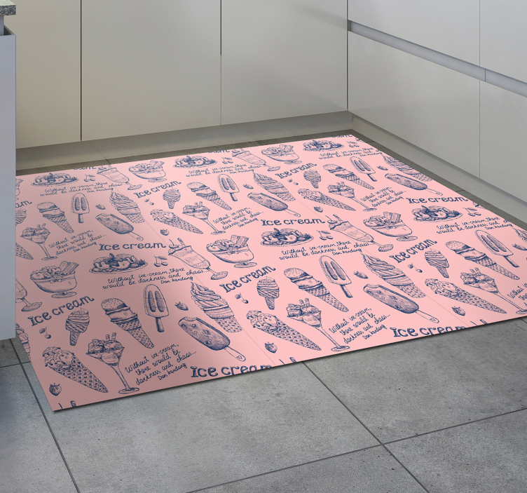 Ice cream delights kitchen vinyl rug - TenStickers
