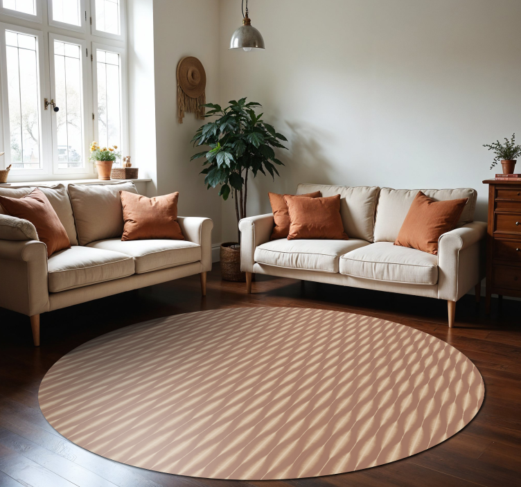 "Ikat Kasuri" Mocha Mousse modern vinyl rug - TenStickers