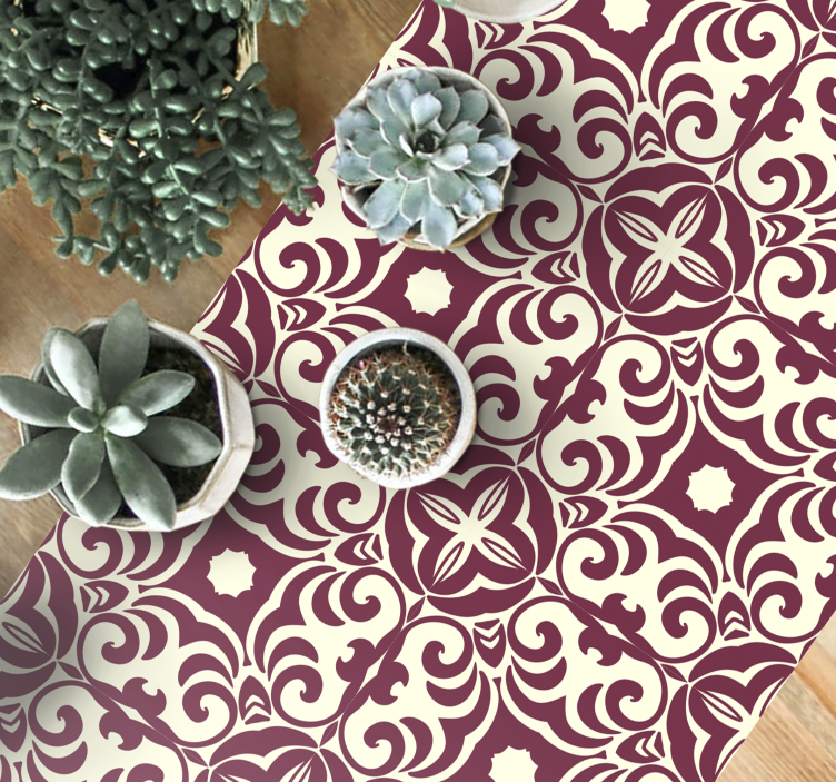 Intricate floral concept bedroom vinyl rug - TenStickers