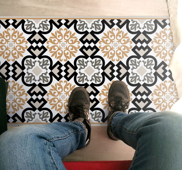 Intricate Mosaic mosaic vinyl rug - TenStickers