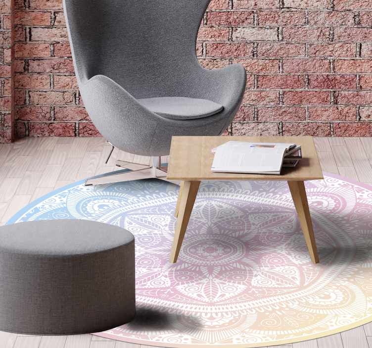 Intricate pattern mandala vinyl rug - TenStickers