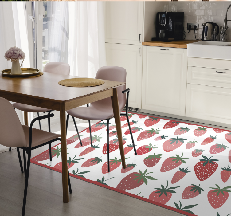 Juicy Strawberries Delight kitchen vinyl rug - TenStickers