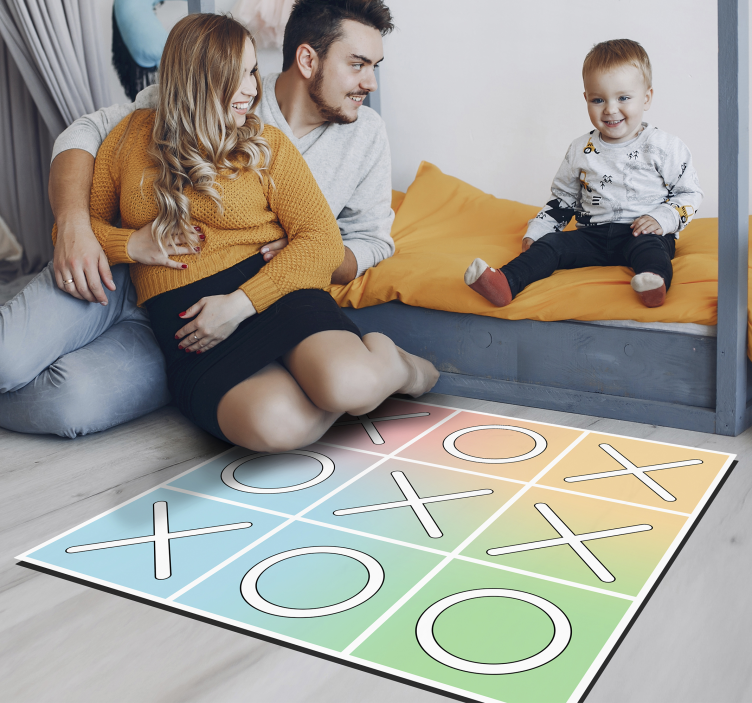 Tic tac toe vinyl rug game - TenStickers