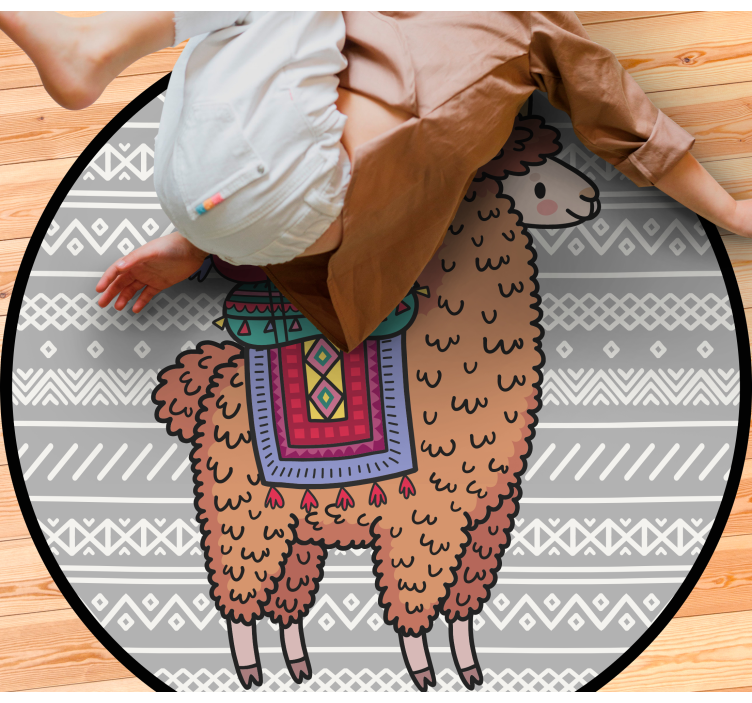 Lama with decorations  animal rug - TenStickers