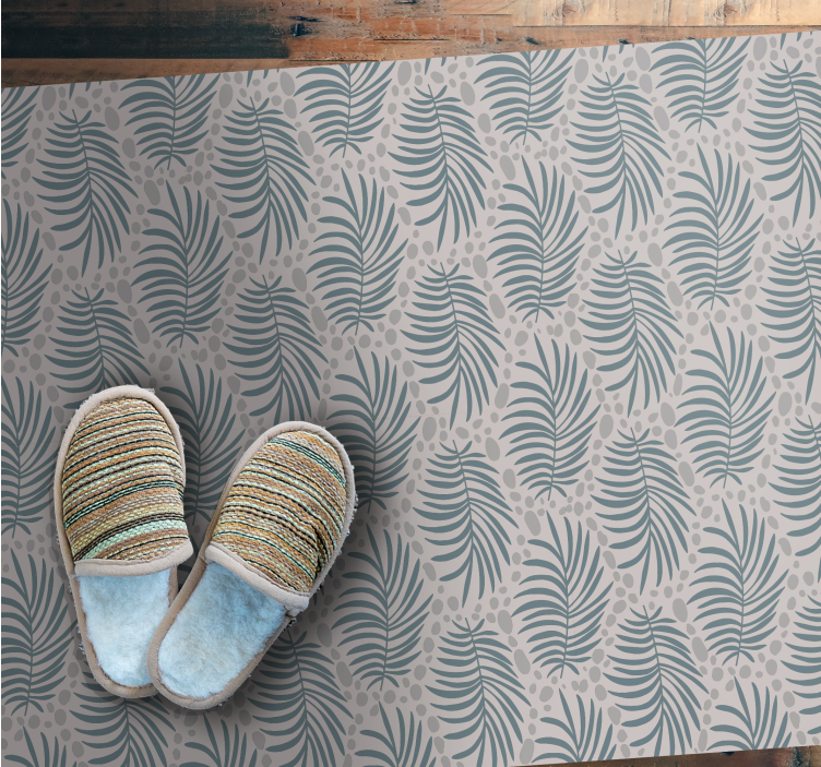 Leafy Green Motif nature vinyl rug - TenStickers