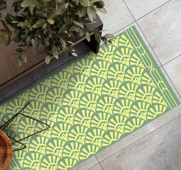 Lemon color 70s' pattern vintage rug - TenStickers