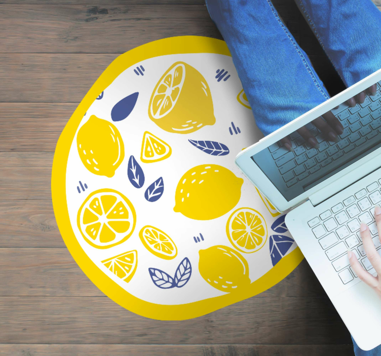 Lemons kitchen floor tiles - TenStickers