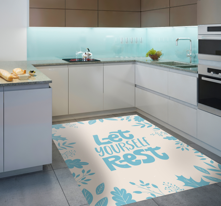 Let yourself Rest kitchen floor tiles - TenStickers