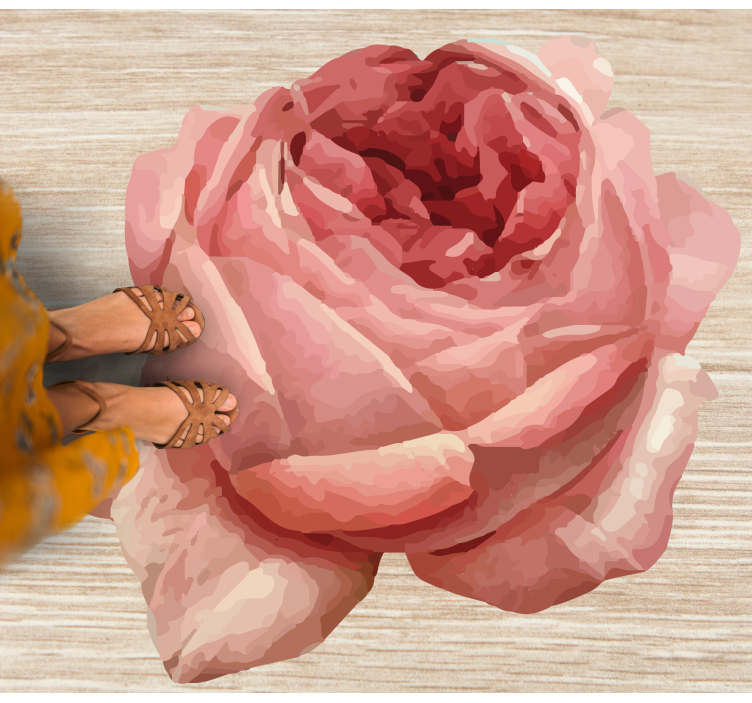 Light pink rose nature vinyl rug - TenStickers