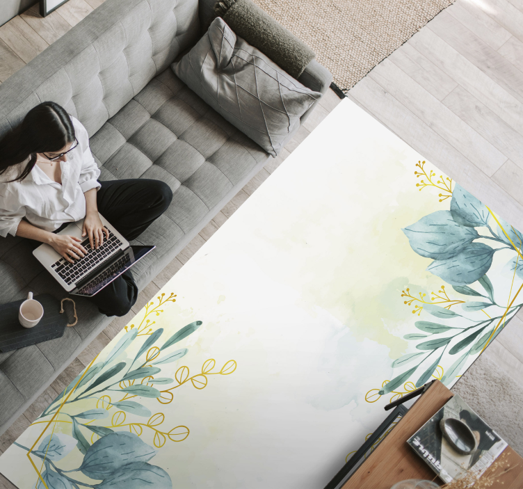 Living room floral rug floral rug - TenStickers