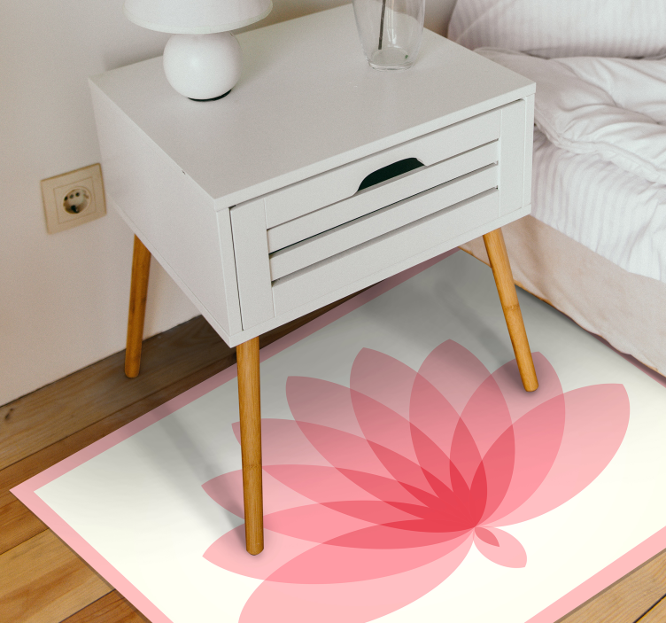 Lotus Bloom floral vinyl rug - TenStickers