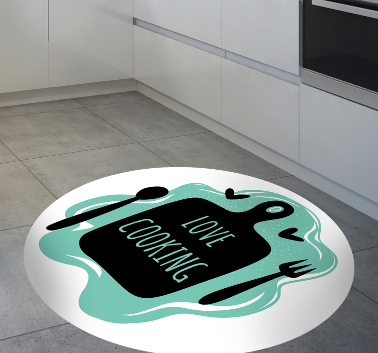 Love cooking kitchen vinyl rug - TenStickers