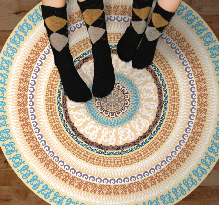 Mandala Circle Pattern mandala vinyl rug - TenStickers