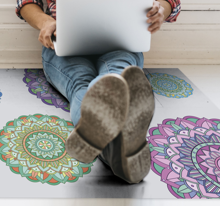 Mandala Circles mandala rug - TenStickers