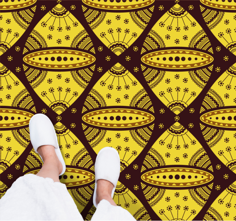 Mandala-Inspired Symmetry mandala vinyl rug - TenStickers