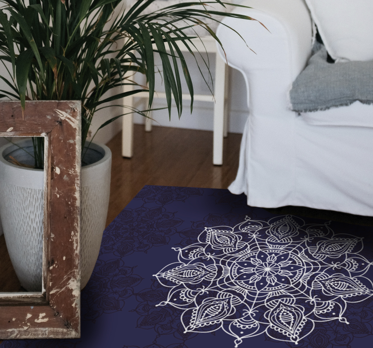 Mandala spiritual lotus mandala vinyl rug - TenStickers