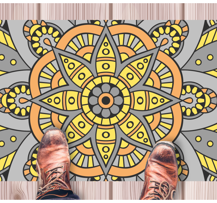 Mandala vinyl rug with elegant mandala design - TenStickers