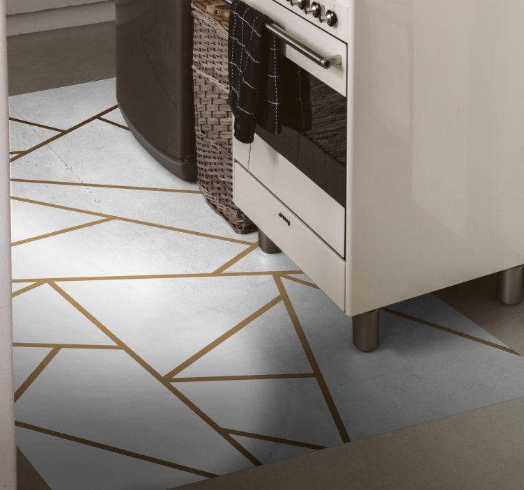 Marble geometric shapes kitchen vinyl rug - TenStickers