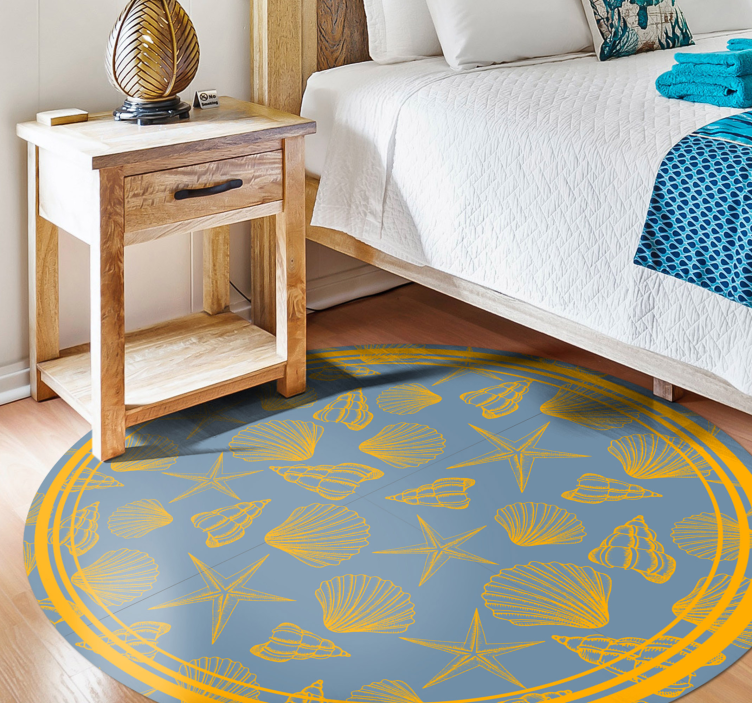 Marine Motif Circle animal vinyl rug - TenStickers
