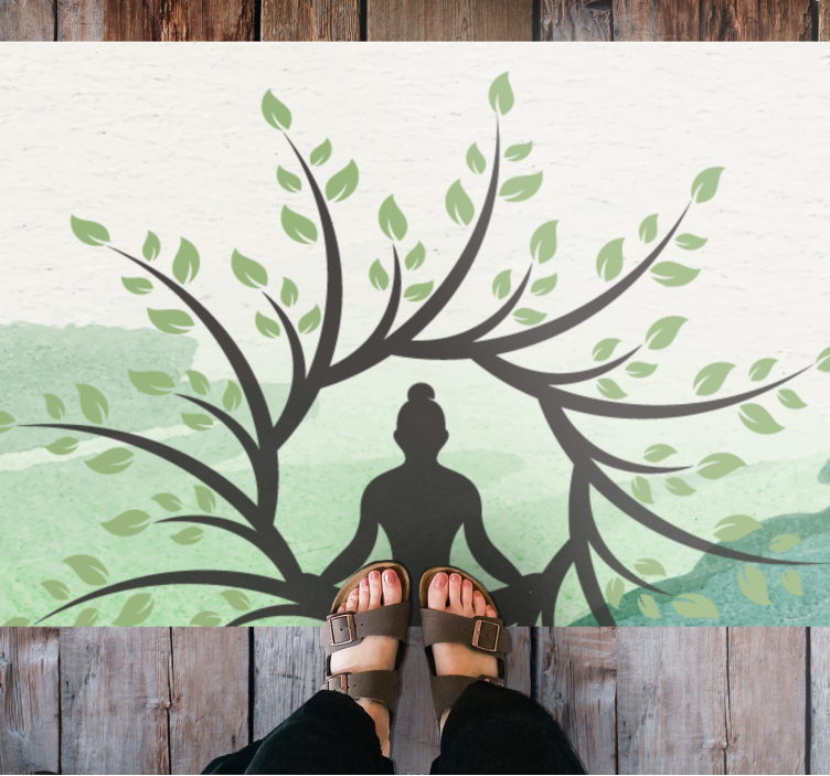Meditation Tree Design nature vinyl rug - TenStickers