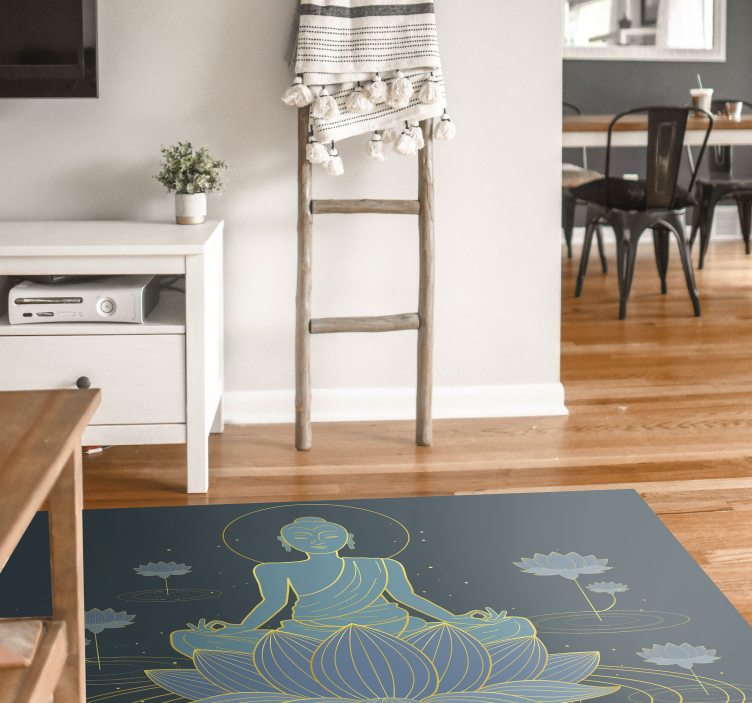 Meditative Buddha mandala vinyl rug - TenStickers