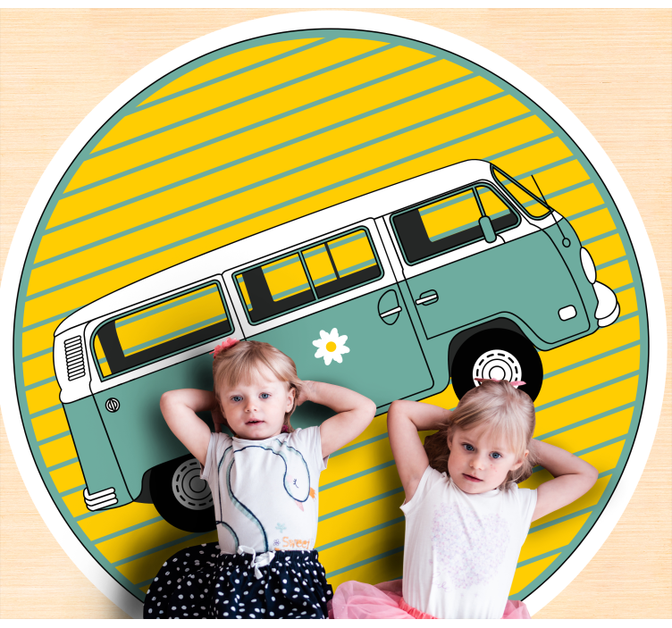 Minibus with stripes vintage rug - TenStickers