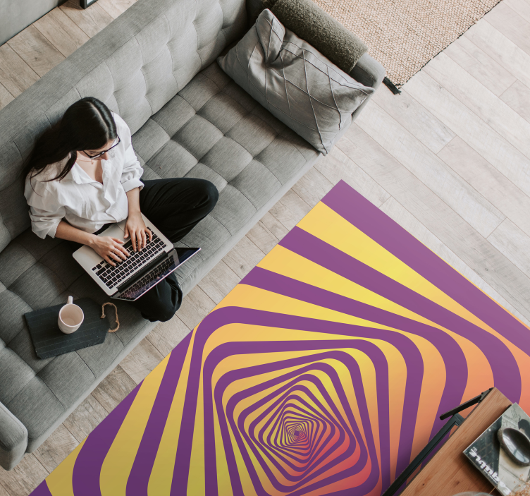 Modern art colorful vortex modern vinyl rug - TenStickers