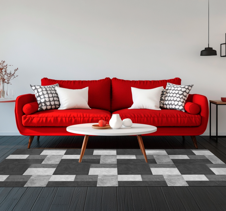 Modern  black stylish  vinyl rug - TenStickers