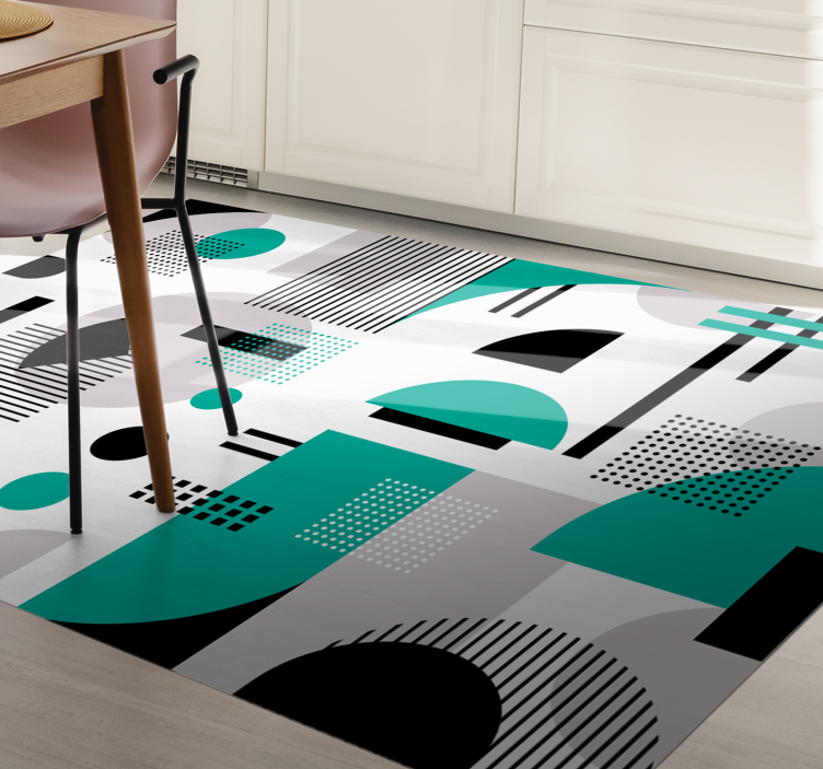 Modern Geometric shape vinyl rug - TenStickers