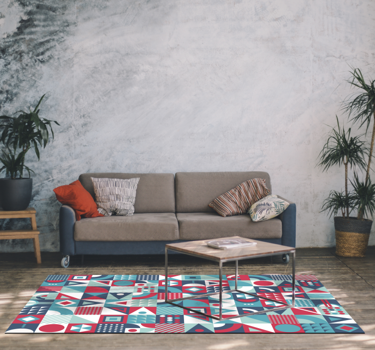 Modern geometric vinyl rug - TenStickers