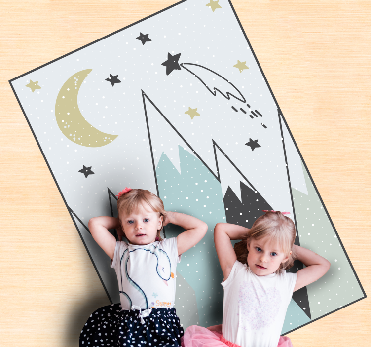 Mountainous Night Sky playroom carpet - TenStickers