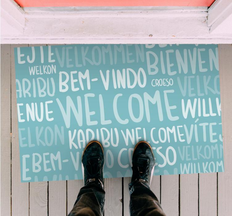 Multilingual Welcome Text custom rug - TenStickers