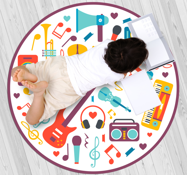 Musical instruments teen vinyl rug - TenStickers
